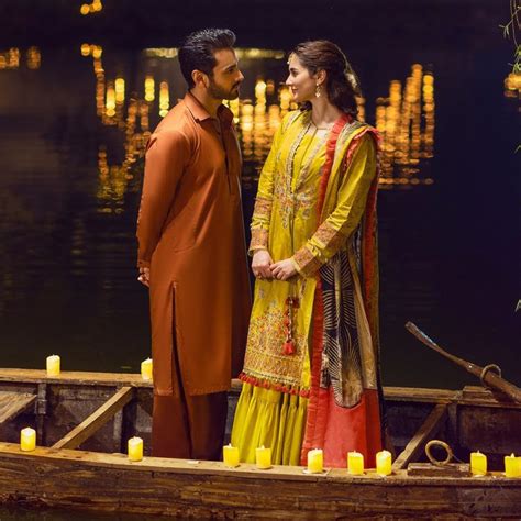 Hania Aamir And Wahaj Ali Romantic Shoot For Nishat Linen Reviewit Pk