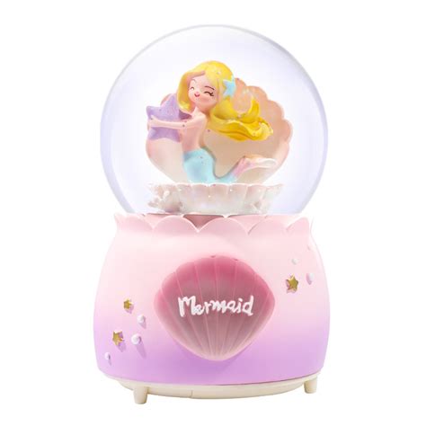 Resin Mermaid Snow Globe With Music Led Snow Globe China Customize