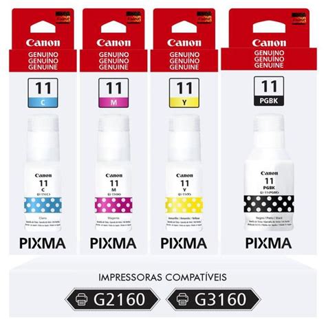 Kit 4 Refis De Tintas Originais Canon Gi 11 Gi11 Para Impressoras