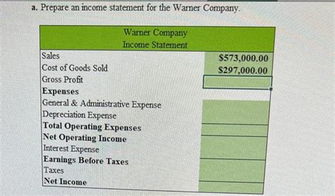 Solved Prepare A Balance Sheet And Income Statement For