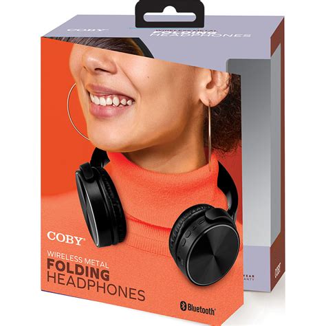 Coby Wireless Metal Folding Headphones Black Fesco Distributors