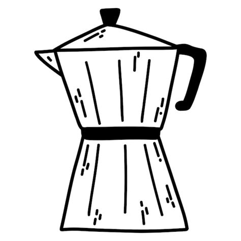 Premium Vector Hand Drawn Doodle Espresso Coffee Maker Vector