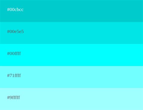 Paleta De Cores Ciano C Digos Esquemas E Combina Es
