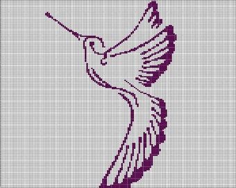 Purple Hummingbird Crochet Afghan Pattern Graph Etsy