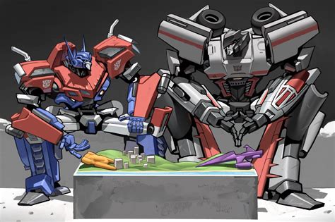 Optimus Prime And Megatron Transformers Drawn By Kamitoge Supino