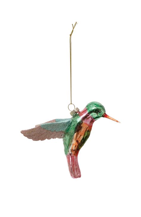 Hummingbird Glass Ornament - Dig Gardens