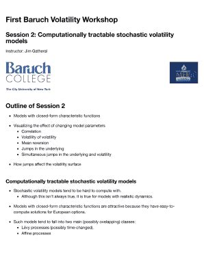 Fillable Online Mfe Baruch Cuny First Baruch Volatility Workshop Mfe