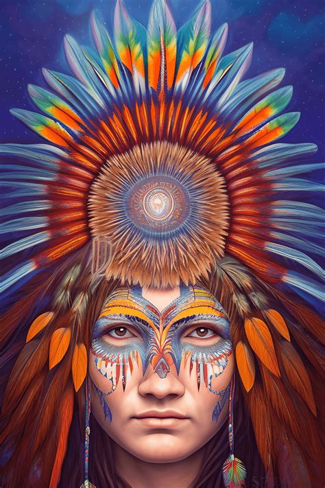 Cherokee Woman in a Botanical Garden · Creative Fabrica