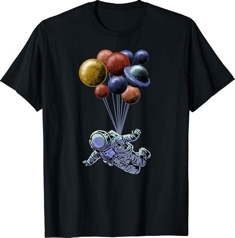 Solar System Planets Astronaut With Planet Balloons T Shirt Clothing Shoes And Jewelry