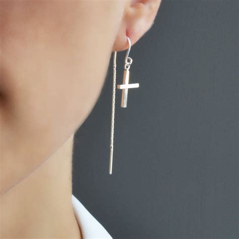 Sterling Silver Cross Earrings By Martha Jackson Sterling Silver