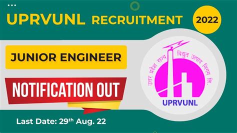 Uprvunl Notification For Junior Engineer Is Out Form Filling From