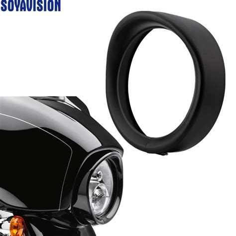 For Harley Davidson Headlamp Visor Style Trim Ring Black Touring