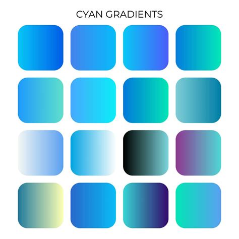 SET OF CYAN GRADIENT COLOR PALETTE 35563985 Vector Art at Vecteezy