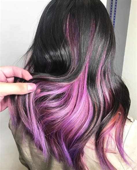 Pink Purple Pastel Peekaboo Highlights Pink Peekaboo Hair Peekaboo