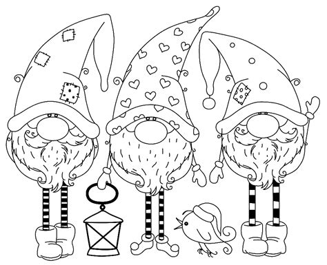 Gnome Coloring Pages Free Printable Coloring Pages