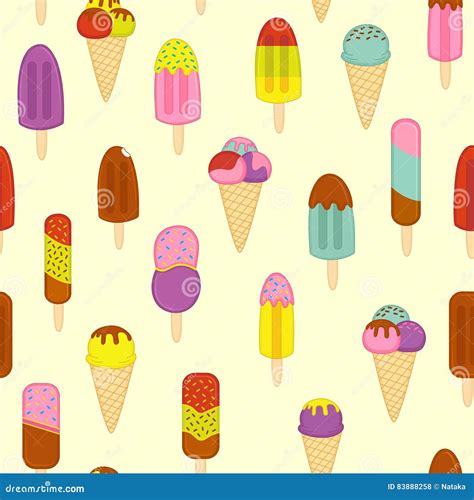 Helado Inconsútil Del Modelo Ilustración Del Vector Ilustración De