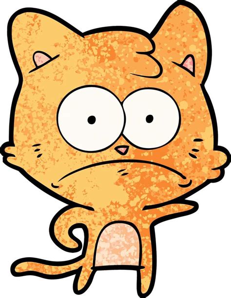 Cartoon Nervous Cat 12370463 Vector Art At Vecteezy