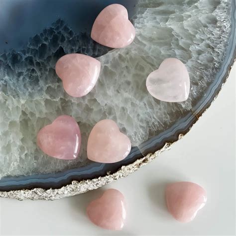 Love Stone Crystal Heart Rose Quartz Heart