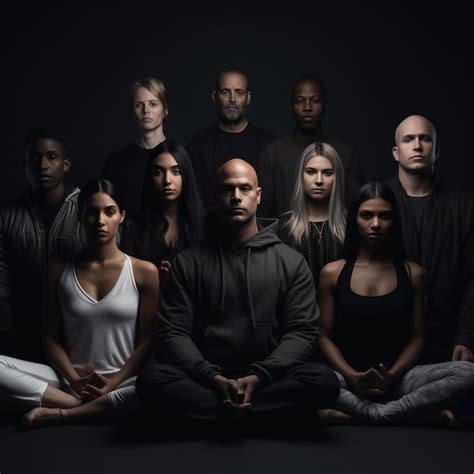 Premium Ai Image Group Of People Doing Yoga And Meditation In Front