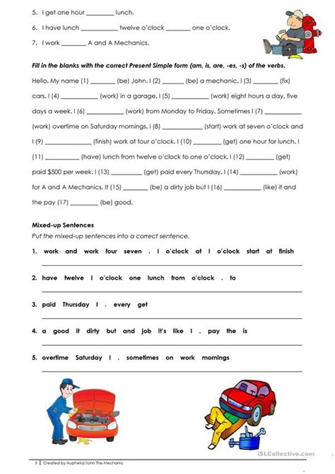 Mechanic Worksheet Template Prntbl Concejomunicipaldechinu Gov Co