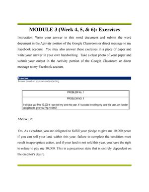 Business LAW Module 2 Activities MODULE 2 Week 2 3 Exercises