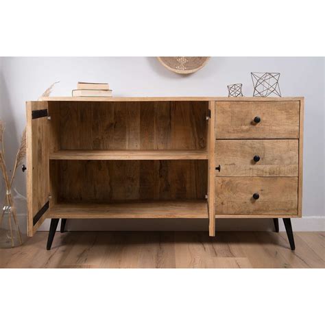 Distressed Solid Light Mango Large Sideboard Casa Bella Furniture Uk