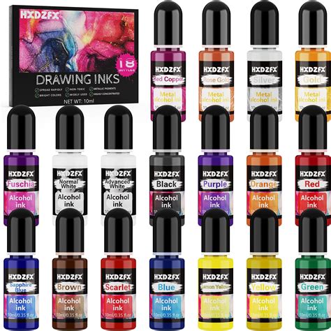 Alcohol Ink Set Ercorart Vibrant Concentrated Colours Alcohol