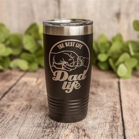 Dad Life Engraved Tumbler Yeti Style Cup T For Him 3c Etching Ltd