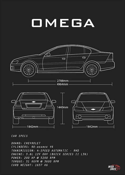 Chevrolet Omega Cd 3 8 V6 2003 Blueprint Interlakes Digital Art By Interlakes Fine Art America