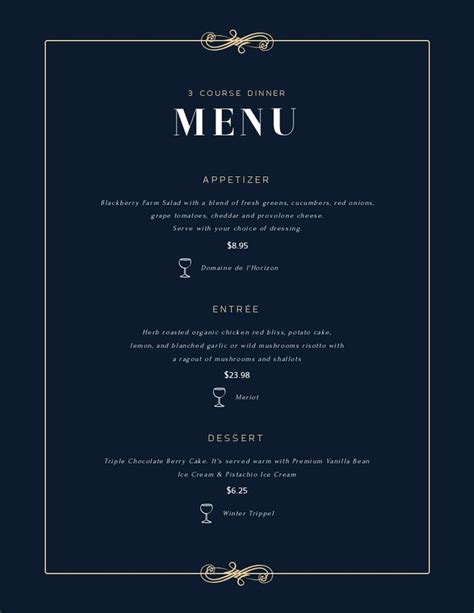 Fancy French Menu Template Free Menu Maker Menu Maker Menu Creator