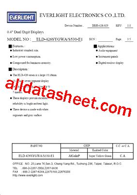 ELD426SYGWA Datasheet PDF Everlight Electronics Co Ltd