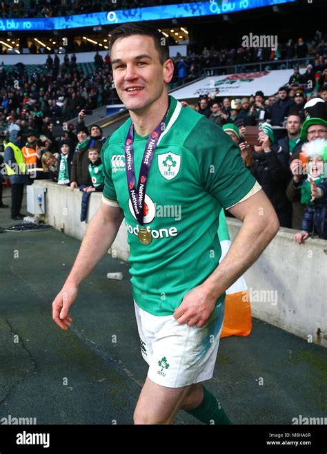 Irelands Johnny Sexton Celebrates Winning The Grand Slam During The