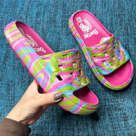 Vans Shoes Vans X Barbie Vr3cush Slide Sandals In Trippy Multicolor