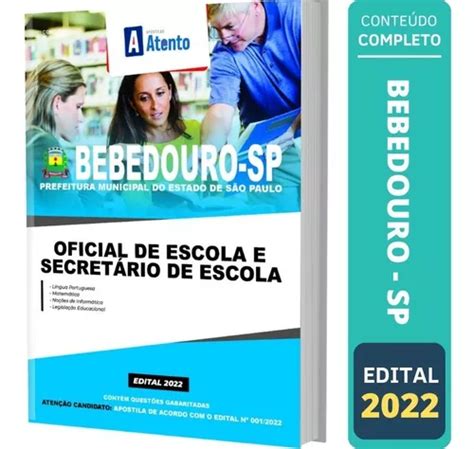 Apostila Prefeitura Bebedouro Sp Oficial De Escola E Secret Rio De