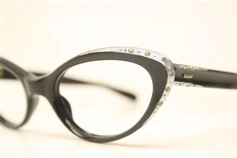 Unused Black Rhinestone Cat Eye Glasses Vintage Cateye Etsy Cat Eye Glasses Glasses Black