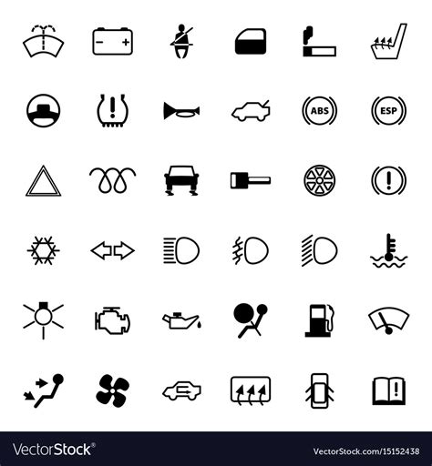 Car Dashboard Icons Set Royalty Free Vector Image