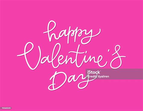 Happy Valentines Day Vector Hand Drawn Brush Pen Lettering Stock