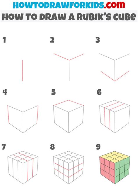 How To Draw A Rubiks Cube Easy Drawing Tutorial For Kids