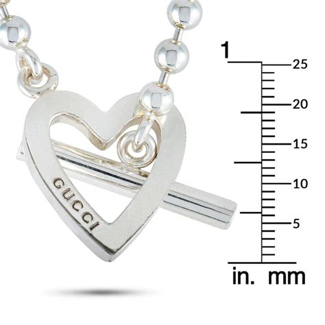 Gucci Sterling Silver Toggle Heart Necklace At 1stdibs