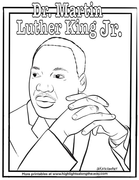 Free Printable Dr Martin Luther King Coloring Page