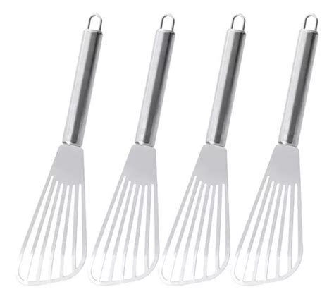 4 Espátulas Acero Inoxidable Utensilios De Cocina 25x6 5cm Cuotas sin