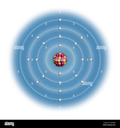 Calcium (Ca). Diagram of the nuclear composition and electron ...