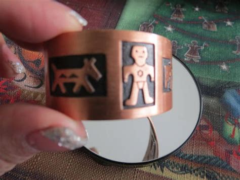 Pictogram Copper Cuff Gem