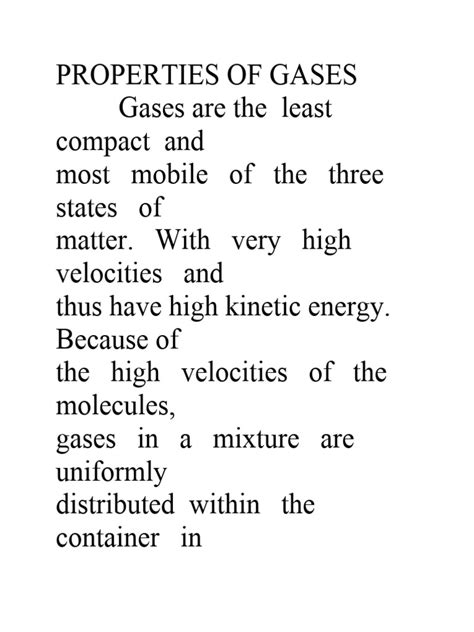 Properties of Gases | Download Free PDF | Gases | Physical Quantities