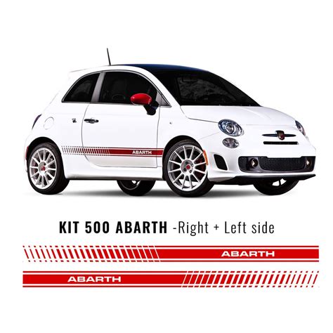 Stripes Strisce Adesive Fiat 500 Abarth Per Fiancate Quattroerre