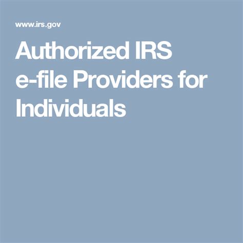 Authorized Irs E File Providers For Individuals Irs Provider