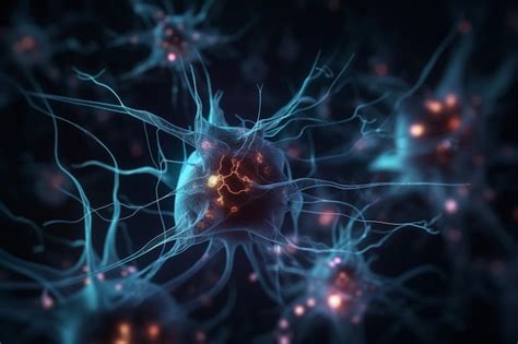 Un Gráfico De Neuronas En Un Fondo Oscuro Foto Premium