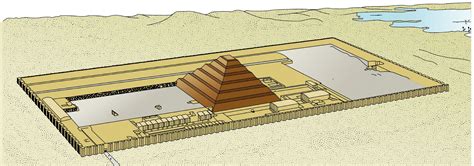 Reconstruction Drawing Of The Tomb Of King Zoser Saqqara C 2700