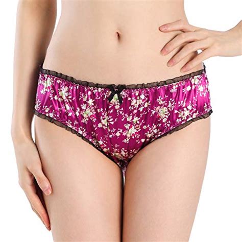 Satini Women S Floral Satin Tanga Bikini Briefs Panties Knickers