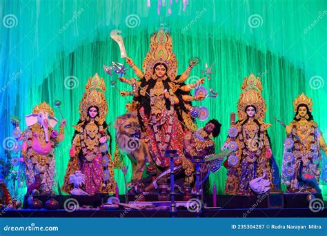 Durga Puja Festival Howrah West Bengal India Editorial Photography Image Of Goddess India